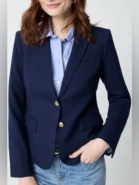 J.crew Women Original schoolboy blazer 12 Navy Wool Blend Preppy Capsule Office